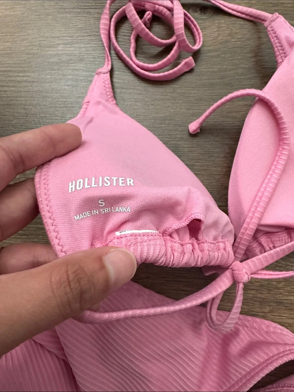 Hollister Pink Ribbed Cheeky Bikini Set NWOT - Picture 5 of 6